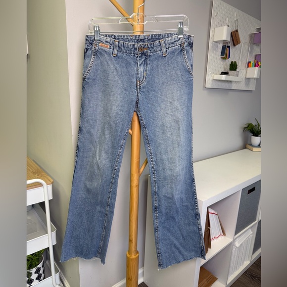 Lucky Brand Denim - Vintage Lucky Brand Dungarees Charm Pant Sz 6/28 Raw Hem Ankle Jean 90s Y2K